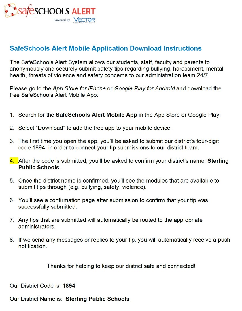 Alert App download instructions